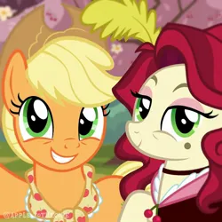 Size: 1080x1080 | Tagged: safe, derpibooru import, applejack, cherry jubilee, earth pony, pony, the last problem, female, image, jpeg, older, older applejack, older cherry jubilee, selfie