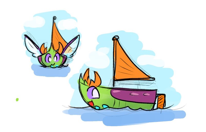 Size: 1236x794 | Tagged: safe, artist:zutcha, derpibooru import, thorax, changedling, changeling, boat, boatified, image, inanimate tf, jpeg, king thorax, male, open mouth, open smile, sail, simple background, smiling, solo, spread wings, transformation, white background, wings