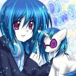 Size: 828x821 | Tagged: safe, derpibooru import, vinyl scratch, human, unicorn, equestria girls, humanized, image, jpeg, plushie, solo