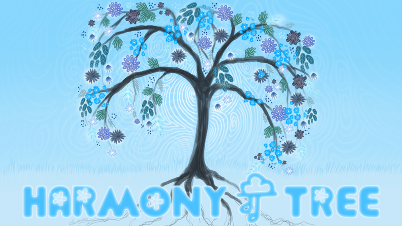 Size: 1920x1080 | Tagged: safe, artist:feather-ponyart, derpibooru import, tree of harmony, english, flower, hippie, image, no pony, png, song cover