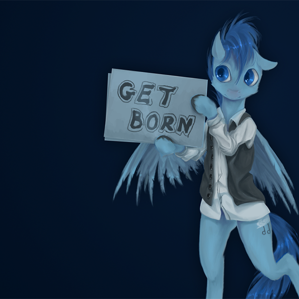 Size: 700x700 | Tagged: safe, artist:fruitbloodmilkshake, derpibooru import, oc, oc:happy dream, unofficial characters only, pegasus, pony, bipedal, bob dylan, clothes, holding, image, male, one ear down, png, shirt, sign, simple background, solo, song cover, stallion, subterranean homesick blues, vest