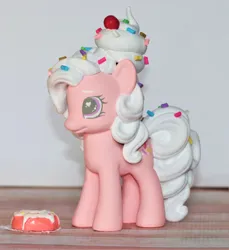 Size: 3502x3826 | Tagged: safe, artist:mistyquest, derpibooru import, pinkie pie, oc, oc:sugar sprinkle, unofficial characters only, earth pony, pony, candy, colored pupils, cupcake, curly hair, curly mane, curly tail, customized toy, cute, dessert, donut, etsy, eyebrows, female, female oc, food, frosting, girly girl, ice cream, image, innocent, irl, jpeg, mare, ooak, open commissions, painted figure, pastel, pastry, photo, pink coat, pink fur, purple eyes, side view, sold, solo, sprinkles, standing, sweets, tail, toy, white hair, white mane, white tail