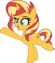 Size: 4537x5256 | Tagged: safe, artist:surprisepi, derpibooru import, sunset shimmer, pony, unicorn, base used, equestria girls 10th anniversary, female, image, mare, png, raised hoof, simple background, solo, transparent background