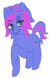 Size: 681x1021 | Tagged: safe, artist:zan logemlor, derpibooru import, oc, oc:fine wine, unofficial characters only, pony, unicorn, eyebrows, eyebrows visible through hair, female, horn, image, jpeg, mare, pixiv, raised hoof, simple background, smiling, solo, unicorn oc, white background