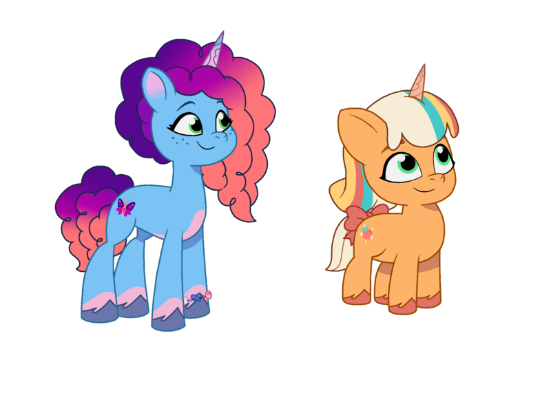 Size: 2048x1536 | Tagged: safe, artist:ben81398, derpibooru import, pony, unicorn, g5, my little pony: tell your tale, spoiler:g5, spoiler:my little pony: tell your tale, female, filly, foal, image, mare, misty brightdawn, peach fizz, pippsqueaks, png, simple background, smiling, transparent background