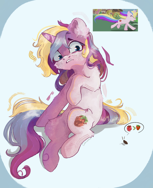 Size: 3675x4513 | Tagged: safe, artist:colorbrush, derpibooru import, holly dash, cockroach, insect, pony, unicorn, female, high res, image, mare, png, screencap reference, speech bubble