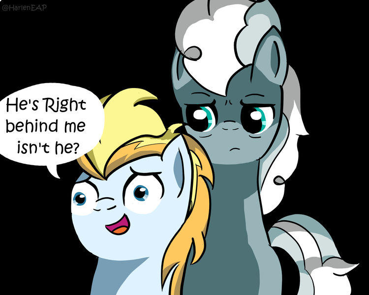 Size: 2500x2000 | Tagged: safe, artist:harleneap, derpibooru import, lightning streak, silver lining, silver zoom, pegasus, pony, atg 2023, image, meme, newbie artist training grounds, png, scared, speech bubble, text