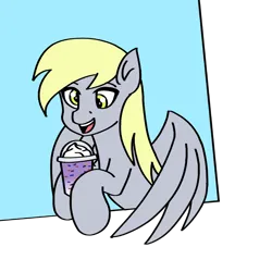 Size: 900x900 | Tagged: safe, artist:artevi, derpibooru import, derpy hooves, pegasus, pony, atg 2023, grimace shake, image, meme, newbie artist training grounds, png, simple background, solo, transparent background, wings