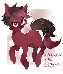 Size: 2894x3435 | Tagged: safe, artist:potetecyu_to, derpibooru import, oc, unofficial characters only, earth pony, pony, blank flank, image, jpeg, looking at you, open mouth, open smile, smiling, smiling at you, smirk, solo
