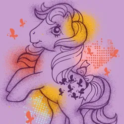Size: 1000x1000 | Tagged: safe, derpibooru import, official, butterscotch (g1), earth pony, pony, g1, abstract background, avatar, female, image, jpeg, mare, solo