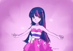 Size: 2048x1431 | Tagged: safe, artist:sugarcube269, derpibooru import, twilight sparkle, human, equestria girls, equestria girls (movie), clothes, dress, fall formal outfits, female, image, jpeg, scene interpretation, solo, this is our big night
