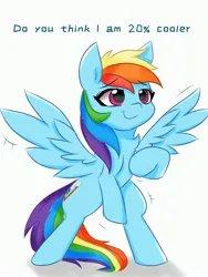 Size: 3072x4096 | Tagged: safe, artist:twiliset, derpibooru import, rainbow dash, pegasus, pony, awesome, confident, cute, image, jpeg, simple background, smiling, solo, spread wings, standing, white background, wings