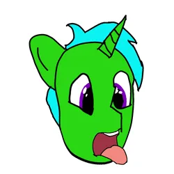 Size: 1280x1280 | Tagged: safe, artist:joeydr, derpibooru import, oc, oc:green byte, unofficial characters only, pony, hot, image, newbie artist training grounds, png, simple background, solo, tongue out, white background