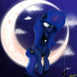 Size: 4000x4000 | Tagged: safe, artist:ser-p, derpibooru import, princess luna, pony, absurd resolution, image, magic, moon, png, solo, tangible heavenly object