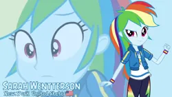 Size: 3410x1920 | Tagged: safe, artist:edy_january, artist:twilirity, derpibooru import, edit, edited screencap, screencap, rainbow dash, human, equestria girls, alternate name, clenched fist, clothes, faic, female, frown, geode of super speed, image, jacket, looking at you, magical geodes, png, smiling, smiling at you, smirk, smug, smugdash, solo, vector used, wristband