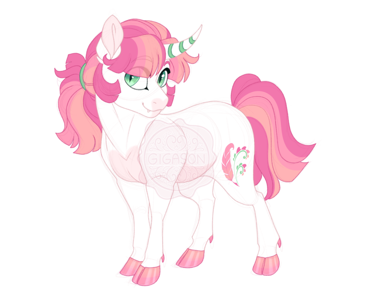 Size: 3500x2700 | Tagged: safe, artist:gigason, derpibooru import, oc, oc:bleeding heart, pony, unicorn, cloven hooves, curved horn, female, horn, image, mare, png, simple background, solo, transparent background