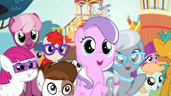 Size: 800x450 | Tagged: safe, derpibooru import, screencap, cheerilee, diamond tiara, first base, lily longsocks, little red, peach fuzz, pipsqueak, silver spoon, snails, snips, super funk, twist, earth pony, pegasus, pony, unicorn, crusaders of the lost mark, season 5, animated, cheeribetes, colt, cute, diabase, diamondbetes, diasnails, diasnips, excited, female, filly, foal, funkdorable, fuzzabetes, g4, gif, happy, image, longsockdorable, looking at you, male, mare, reaction image, redbetes, silverbetes, smiling, smiling at you, squeakabetes, twistabetes