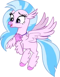 Size: 2498x3220 | Tagged: safe, artist:sunnymlp42, derpibooru import, silverstream, hippogriff, season 9, uprooted, spoiler:s09, female, flying, image, jewelry, pink skin, png, solo, vector
