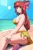 Size: 800x1200 | Tagged: suggestive, artist:tzc, derpibooru import, apple bloom, human, equestria girls, adorabloom, apple bloom's bow, ass, beach, bikini, bikini bottom, bikini top, blushing, bow, breasts, busty apple bloom, butt, clothes, cute, feet, female, hair bow, humanized, image, jpeg, ocean, older, older apple bloom, open mouth, sand, sandals, sitting, solo, solo female, stupid sexy apple bloom, swimsuit, water