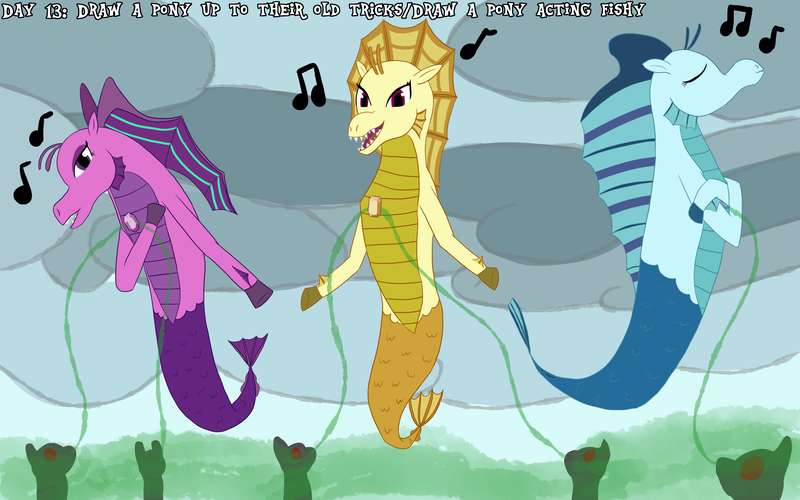 Size: 4000x2500 | Tagged: safe, artist:khazard, derpibooru import, adagio dazzle, aria blaze, sonata dusk, siren, equestria girls, atg 2023, female, image, newbie artist training grounds, png, singing, sirens doing siren things, the dazzlings