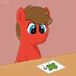 Size: 256x256 | Tagged: safe, artist:valuable ashes, derpibooru import, oc, oc:resin, unofficial characters only, pegasus, pony, clover, four leaf clover, image, pixel art, png, simple background, solo