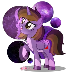 Size: 1733x1842 | Tagged: safe, artist:mint-light, artist:tanahgrogot, derpibooru import, oc, oc:princess kincade, unofficial characters only, alicorn, pony, alicorn oc, base used, cute, female, galaxy, horn, image, mare, ocbetes, open mouth, open smile, png, ponysona, shadow, simple background, smiling, solo, transparent background, watermark, wings