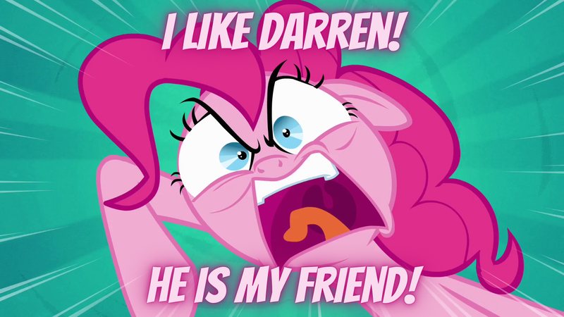 Size: 1280x720 | Tagged: safe, derpibooru import, edit, edited screencap, screencap, pinkie pie, earth pony, pony, pinkie pride, angry, caption, female, image, mad dog hoek, mare, png, ren and stimpy, solo, text, yelling