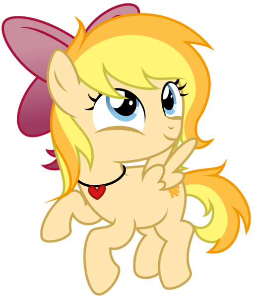 Size: 3160x3700 | Tagged: safe, artist:strategypony, derpibooru import, oc, oc:wingblossom, unofficial characters only, pegasus, pony, accessory, bow, cute, female, filly, flying, foal, image, jewelry, looking up, necklace, pegasus oc, png, simple background, transparent background, wings, younger