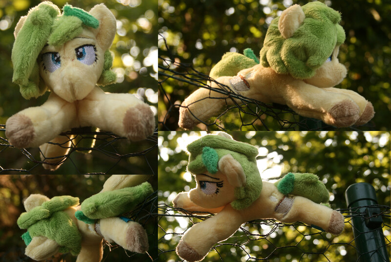 Size: 4476x3000 | Tagged: safe, artist:bastler, derpibooru import, oc, oc:nettle vienna, unofficial characters only, earth pony, pony, female, image, irl, jpeg, leaves, mare, photo, plushie, solo