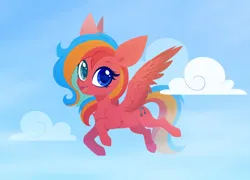 Size: 3836x2763 | Tagged: safe, artist:belka-sempai, derpibooru import, oc, oc:gaffy, unofficial characters only, pegasus, pony, cute, image, png, sky, solo