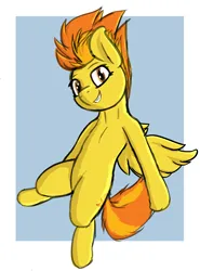Size: 5154x6963 | Tagged: safe, artist:simplesample, derpibooru import, spitfire, pegasus, absurd resolution, bipedal, image, looking at you, png, simple background, solo, spread wings, wings