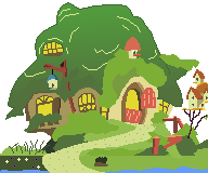 Size: 192x160 | Tagged: safe, artist:scootaloormayfly, derpibooru import, bird house, fluttershy's cottage, grass, image, no pony, pixel art, png, simple background, small resolution, sprite, transparent background