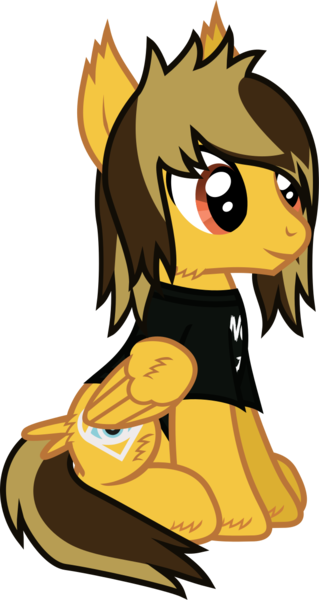 Size: 682x1282 | Tagged: safe, artist:lightningbolt, derpibooru import, ponified, pegasus, pony, .svg available, alex gaskarth, all time low, cheek fluff, clothes, derpibooru exclusive, dyed mane, dyed tail, ear fluff, folded wings, hair over one eye, happy, hoof fluff, image, male, png, shirt, show accurate, simple background, sitting, smiling, solo, stallion, t-shirt, tail, tail feathers, transparent background, vector, wing fluff, wings