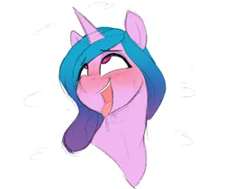 Size: 3334x2800 | Tagged: suggestive, artist:welost, derpibooru import, izzy moonbow, pony, unicorn, g5, ahegao, bust, fanfic art, heart, heart eyes, image, mind control, open mouth, png, story in the source, sweat, tongue out, wingding eyes