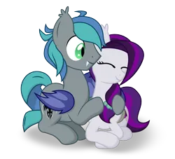 Size: 3300x3000 | Tagged: safe, artist:sir-vergeus, derpibooru import, oc, oc:sweet hum, oc:swift edge, unofficial characters only, bat pony, pony, bat pony oc, bat wings, couple, duo, eyes closed, fangs, female, hug, image, male, married couple, png, simple background, straight, sweetedge, transparent background, vector, wings