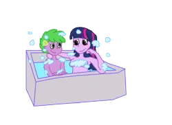Size: 3504x2544 | Tagged: safe, derpibooru import, spike, twilight sparkle, human, equestria girls, bathing, bathing together, bathtub, big sister, blushing, brother and sister, bubble, censored breasts, cute, daaaaaaaaaaaw, duo, duo male and female, female, hand on shoulder, human spike, humanized, image, looking at each other, looking at someone, male, male nipples, nipples, nudity, png, siblings, smiling, smiling at each other, soap bubble, water