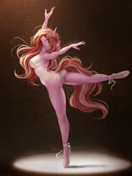 Size: 1500x2000 | Tagged: suggestive, artist:alicesmitt31, derpibooru import, oc, unofficial characters only, anthro, unicorn, ballerina, image, png, solo