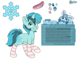 Size: 4600x3500 | Tagged: safe, artist:fluffyxai, derpibooru import, oc, oc:winter breeze, unofficial characters only, accessory, clothes, collar, image, png, pokémon, reference sheet, simple background, socks, solo, striped socks, white background