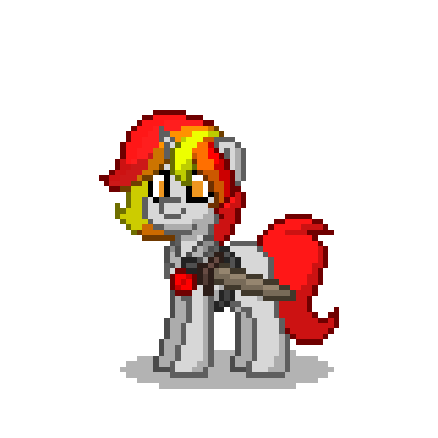 Size: 400x400 | Tagged: safe, derpibooru import, oc, unofficial characters only, pony, unicorn, fanfic:the centurion project, pony town, happy, image, png, simple background, solo, sword, transparent background, weapon