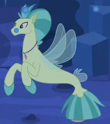Size: 280x315 | Tagged: safe, derpibooru import, screencap, unnamed character, seapony (g4), surf and/or turf, bubble, cropped, dorsal fin, fin, fin wings, fins, g4, image, jewelry, male, necklace, ocean, png, seaquestria, solo, tail, tail fin, underwater, water, wings