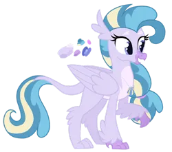 Size: 1280x1131 | Tagged: safe, artist:monochrome-sunsets, derpibooru import, hippogriff, hippogriffon, hybrid, female, image, interspecies offspring, offspring, parent:gallus, parent:silverstream, parents:gallstream, png, simple background, solo, transparent background