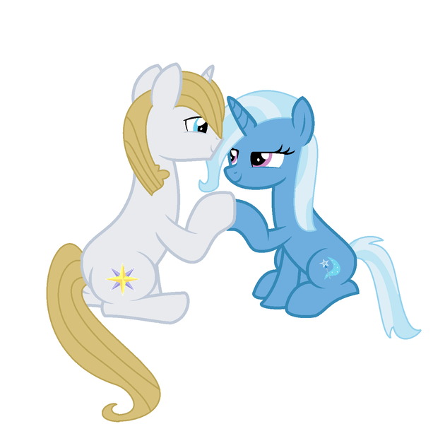 Size: 1468x1436 | Tagged: safe, artist:brightstar40k, derpibooru import, prince blueblood, trixie, bluetrix, female, image, male, png, shipping, straight