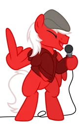 Size: 2400x3600 | Tagged: safe, artist:ponkus, derpibooru import, oc, pegasus, pony, feather fingers, flat cap, hat, image, microphone, middle feather, middle finger, png, simple background, solo, transparent background, vulgar, wing hands, wings
