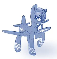 Size: 569x588 | Tagged: safe, artist:jh, oc, unofficial characters only, original species, plane pony, pony, f4u corsair, female, image, mare, plane, png, raised hoof, simple background, solo, white background