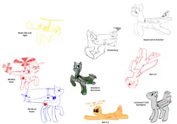 Size: 4000x2807 | Tagged: safe, artist:bojangleee, oc, unofficial characters only, original species, plane pony, pony, airship, bell x-1, bell x-5, blackburn buccaneer, cyrillic, f-104 starfighter, female, fire, flying, helicopter, helipony, hindenburg, hindenburg disaster, image, male, mare, mi-10, mil mi-6, plane, png, russian, simple background, sketch, sketch dump, stallion, supermarine scimitar, wallis wa-116 agile, white background, zeppelin