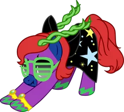 Size: 6000x5416 | Tagged: safe, derpibooru import, oc, oc:clusterfuck, pony, cape, clothes, horns, image, iwtcird, meme, png, shutter shades, simple background, solo, sunglasses, transparent background, vector
