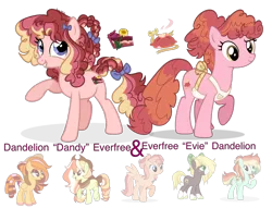 Size: 1598x1218 | Tagged: safe, artist:rezerved, derpibooru import, oc, oc:dandy, oc:evie, unofficial characters only, earth pony, pony, apron, base used, clothes, female, fraternal twins, grin, image, mare, offspring, parent:big macintosh, parent:pinkie pie, parents:pinkiemac, png, siblings, simple background, sisters, smiling, transparent background, twins