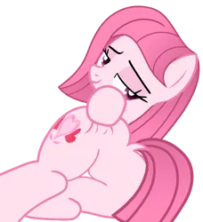 Size: 740x811 | Tagged: suggestive, artist:shutterflyeqd, artist:tanahgrogot, artist:tankman, derpibooru import, edit, oc, oc:annisa trihapsari, unofficial characters only, earth pony, pony, annibutt, bedroom eyes, butt, censored, female, image, looking at you, looking back, looking back at you, pink body, pink eyes, pink mane, pink skin, pink tail, plot, png, sexy, simple background, solo, solo female, sultry pose, tail, transparent background