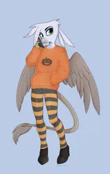 Size: 2489x3911 | Tagged: safe, artist:tomi_ouo, derpibooru import, oc, oc:blake, anthro, gryphon, femboy, griffon oc, image, male, png, solo, solo male