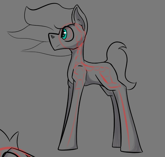 Size: 864x822 | Tagged: safe, artist:cotarsis, derpibooru import, oc, earth pony, pony, image, png, sketch, solo